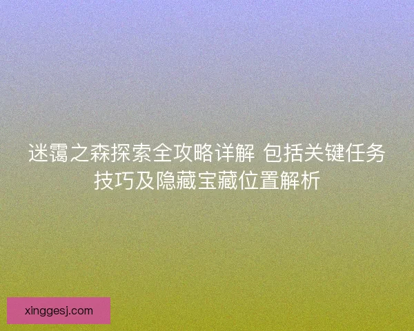 迷霭之森探索全攻略详解 包括关键任务技巧及隐藏宝藏位置解析