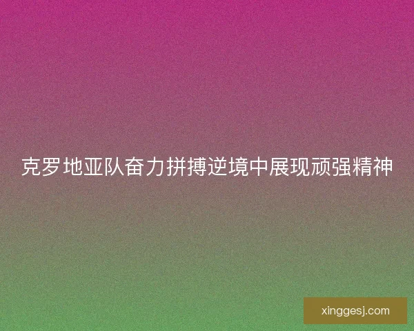 克罗地亚队奋力拼搏逆境中展现顽强精神