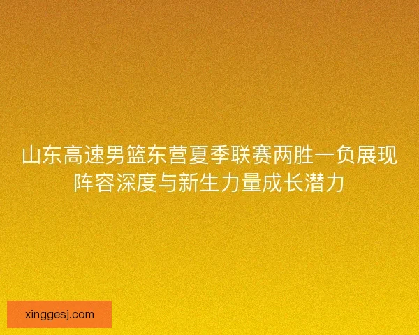 山东高速男篮东营夏季联赛两胜一负展现阵容深度与新生力量成长潜力