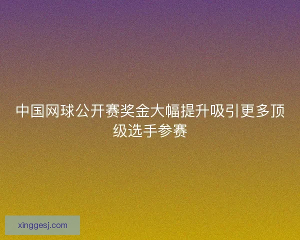 中国网球公开赛奖金大幅提升吸引更多顶级选手参赛 中国网球公开赛奖金大幅提升吸引更多顶级选手参赛